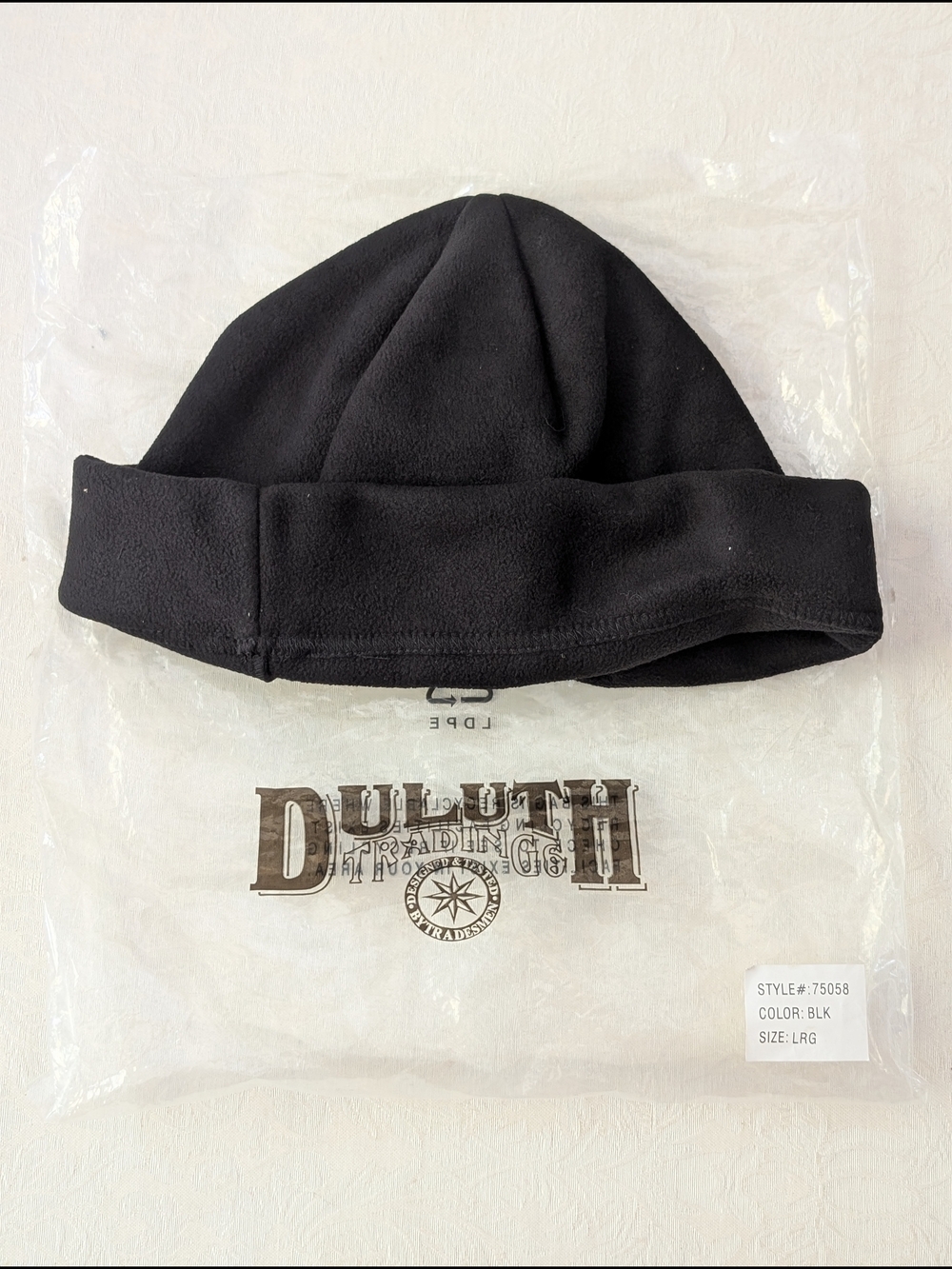 Duluth Trading Co Black Fold-Over Fleece Beanie